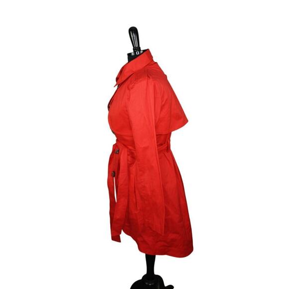 Cabi Short Trench Coat Convertible Red Hi Low Classic Academia Preppy - Picture 3 of 7